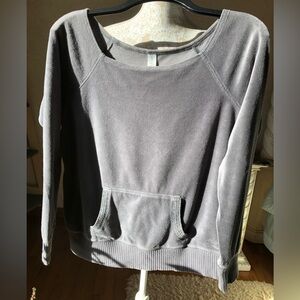 Victoria's Secret Plush & Lush Gray Crystal Velour Top